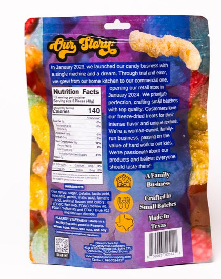 Freeze Dried Crunchy Sour Worms